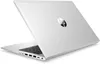A silver HP ProBook laptop is shown from a diagonal angle, with the lid open to reveal the keyboard. Voir les images du produit