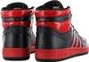 A pair of black and red Adidas high-top sneakers. Podgląd zdjęcia produktu