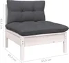 vidaXL 10-tlg. Garten-Lounge-Set mit Kissen Weiß Massivholz Produktbild-Vorschau 7