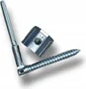 A metal handrail connector and a separate metal bracket are shown on a white background. Anteprima dell’immagine prodotto