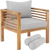 tectake® Garten-Loungesessel Boka, lasiertes Holz, 120 kg Produktbild-Vorschau 1