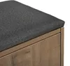 A close-up view of the top corner of a shoe cabinet with a padded seat. Produktbild-Vorschau