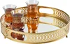 Spiegeltablett Serviertablett Deko Tablett Rund Nikita Gold Produktbild-Vorschau 3