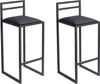 Two black bar stools are shown against a white background. Anteprima dell’immagine prodotto