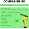 A list of compatible Karcher window cleaner models is displayed next to an image of a Karcher window cleaner. Produktbild-Vorschau
