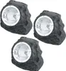 Three solar-powered rock lights are arranged in a triangular formation against a white background. Produktbild-Vorschau