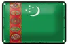 Blechschild Flagge Turkmenistans 18x12cm Retro Turkmenistan Produktbild-Vorschau 1