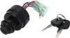 A black ignition switch with wires and two keys on a white background. Voir les images du produit