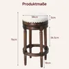Barhocker Holz drehbar, gepolstert, Retro Design mit Nieten Produktbild-Vorschau 6
