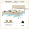 Polsterbett 180x200 mit LED-Beleuchtung Stauraumbett Beige Produktbild-Vorschau 3