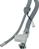 A close-up of a grey corrugated hose with a white fitting. Produktbild-Vorschau