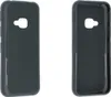 Two views of a black phone case against a white background.