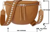 Damen Crossbody Umhänge Hand Tasche Echt  30618 Taupe Produktbild-Vorschau 5
