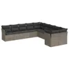 vidaXL 10-tlg. Garten-Sofagarnitur mit Kissen Grau Poly Produktbild-Vorschau 1