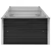 A front view of an empty, rectangular raised garden bed made of galvanized steel with anthracite-colored corrugated metal sides. Náhled obrázku produktu