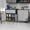 Stabiler Metall-Werkzeugschrank mit Rollen – 75 × 42 × 88 Produktbild-Vorschau 8