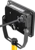 Close-up of the back of a black LED floodlight mounted on a yellow telescopic stand. Anteprima dell’immagine prodotto