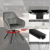 A collage of images showcasing a swivel chair, its features, and construction. Produktbild-Vorschau