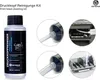 A collage of images showing a bottle of print head cleaning fluid and close-ups of its application in a printer. Anteprima dell’immagine prodotto