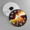 Wanduhr - Rund - Glasuhr - Drache Rock Kreatur - 30x30cm - Produktbild-Vorschau 2