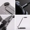 A collage of four close-up images showing different angles and details of a 3-in-1 wireless charging station. Produktbild-Vorschau