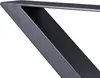 A close-up view of a dark gray metal table leg with an 'X' shape. Voir les images du produit