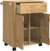 vidaXL Kuchyňský vozík vosk hnědý 72,5 x 45 x 80 cm masivní Náhled obrázku produktu 5
