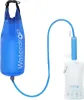 A blue water filter bag and a white water filter pouch connected by a blue tube, set against a white background. Anteprima dell’immagine prodotto