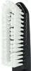 A close-up side view of a black and white cleaning brush head. Produktbild-Vorschau