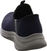 The back view of a blue sneaker with a gray sole. Produktbild-Vorschau