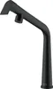 A black kitchen faucet with a swiveling spout. Produktbild-Vorschau