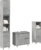 vidaXL 3-tlg. Badmöbel-Set Betongrau Holzwerkstoff Produktbild-Vorschau 2
