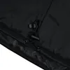 A close-up view of a black drawstring closure on a jacket. Produktbild-Vorschau