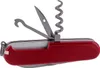 A red Swiss Army knife with several tools extended against a white background. Náhled obrázku produktu