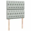 vidaXL Boxspringbett mit Matratze Hellgrau 100x200 cm Samt Produktbild-Vorschau 7