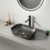 Umyvadlo na desku Černý matný mramor s žilkami Oválná Náhled obrázku produktu 9