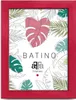 A red picture frame with a botanical print insert. Produktbild-Vorschau