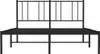A black metal bed frame with a headboard, shown from the front. Náhľad obrázku produktu