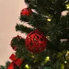 Weihnachts-Kugel 6cm glitzer 2 Sets - 12 Kugeln rot Produktbild-Vorschau 5