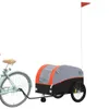 vidaXL Fahrradanhänger Schwarz und Orange 45 kg Eisen Produktbild-Vorschau 3