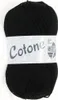 A ball of black yarn with a label. Produktbild-Vorschau