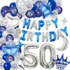 Dekoration zum 50. Geburtstag Set XXL-Ballons in Blau und Produktbild-Vorschau 1