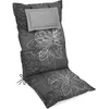 A gray chair cushion with a floral pattern and a small headrest. Produktbild-Vorschau