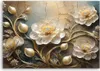 Leinwandbild Blumen in goldenem Glanz 120x80 Feeby Gold Produktbild-Vorschau 3
