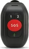 A close-up studio shot of a black SOS emergency alert device with red and white buttons. Náhľad obrázku produktu