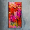 Dekor Leinwand Uhr Wandbilder Quarz 30x60 Blumen Moderne Produktbild-Vorschau 2
