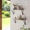 2 étagères suspendues Irvine - Bois clair industriel, Chêne Voir les images du produit 7