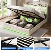OYAJIA Polsterbett Doppelbett 90×200 mit Led Kopfteil und Produktbild-Vorschau 3