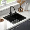 ANW HOME Lavello cucina 46x45 cm nero acciaio inox 304, 1 Anteprima dell’immagine prodotto 8