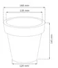 A diagram showing the dimensions of a plant pot. Náhľad obrázku produktu